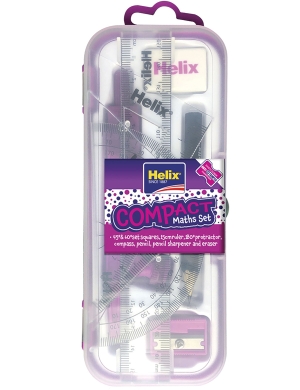 Helix Compact Maths Set 8pc - Pink